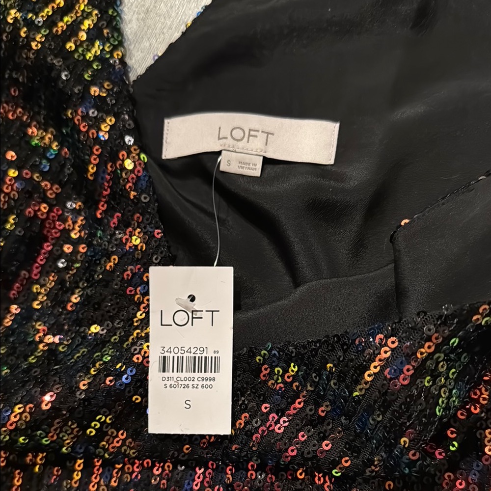Loft Sequin Black and Gold Women's Top - Picture 3 of 8